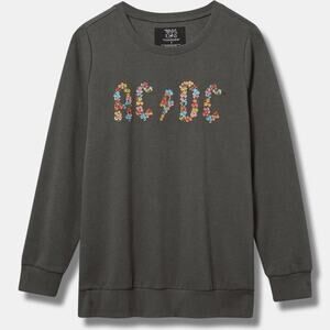 Torrid Vintage Black ACDC Cozy Fleece Embroidered Sweatshirt, 2X, NWT